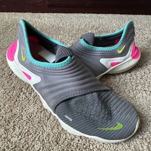 Nike Gray and Pink Slip-On Sneakers with Air Cushioning